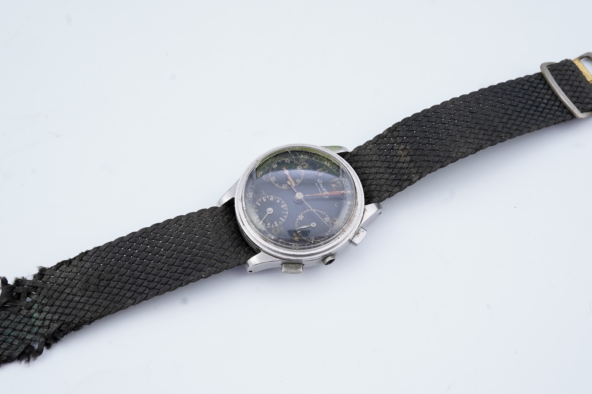 A gentleman's 1950s? steel Breitling Anti-Magnetic chronograph manual wind wrist watch